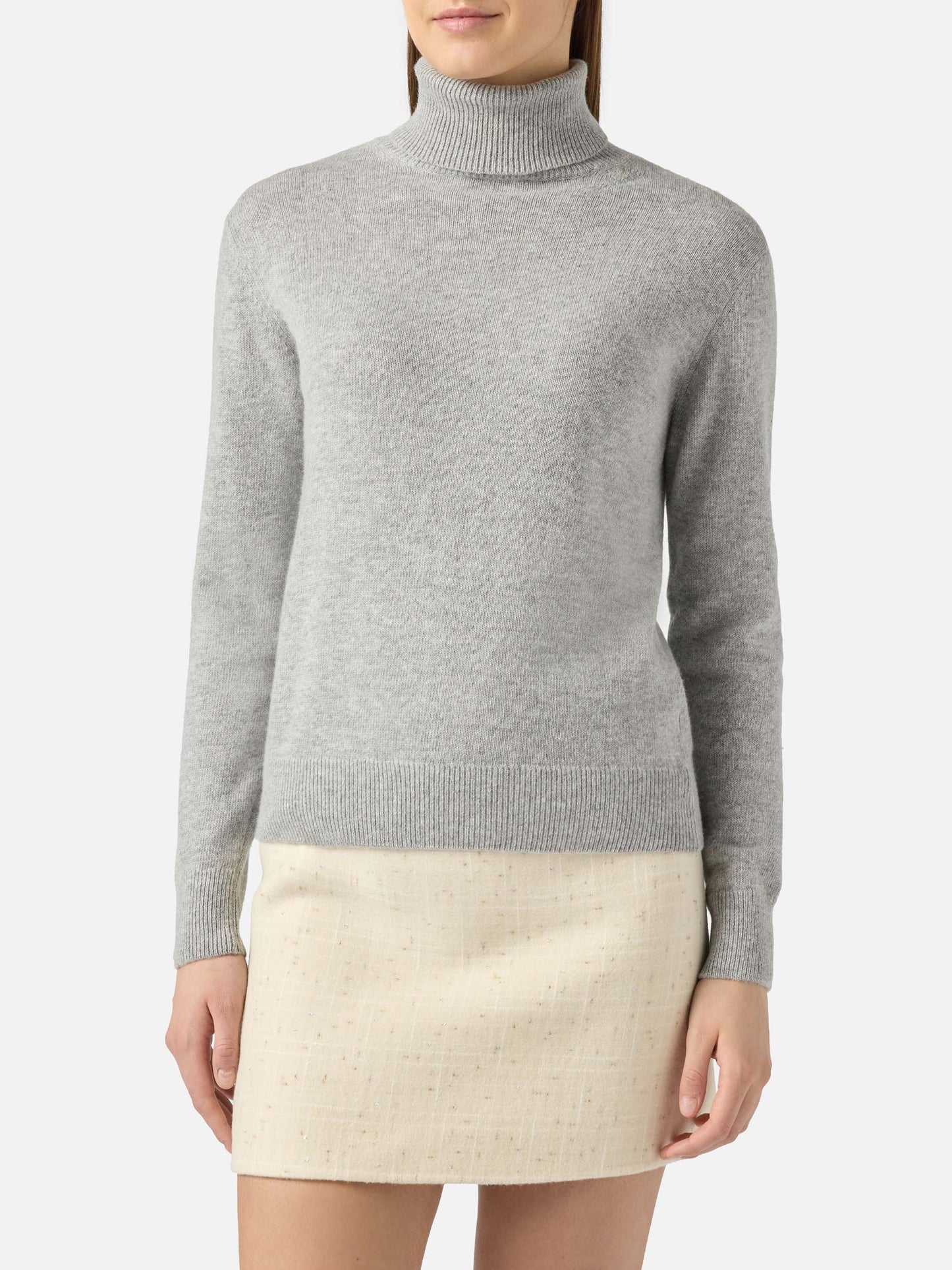 Mélange grey turtleneck Moody in BLENDED CASHMERE
