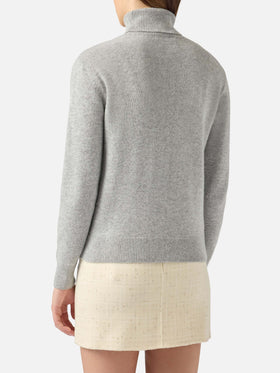 Mélange grey turtleneck Moody in BLENDED CASHMERE