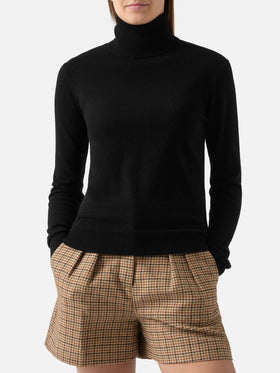 Dolcevita  Moody in cashmere nero con ricamo St. Barth