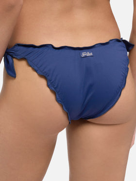 Moon navy blue classic swim briefs - Sagittarius navy blue classic triangle top - MC2 Saint Barth