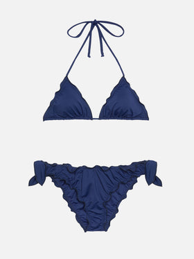 Moon navy blue classic swim briefs - Sagittarius navy blue classic triangle top