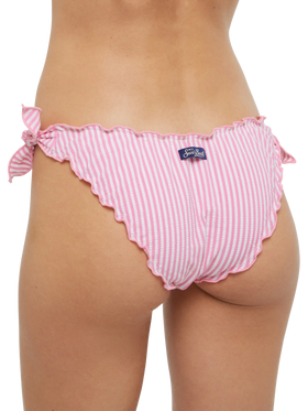 Classic seersucker triangle bikini Sagittarius Moon with striped print