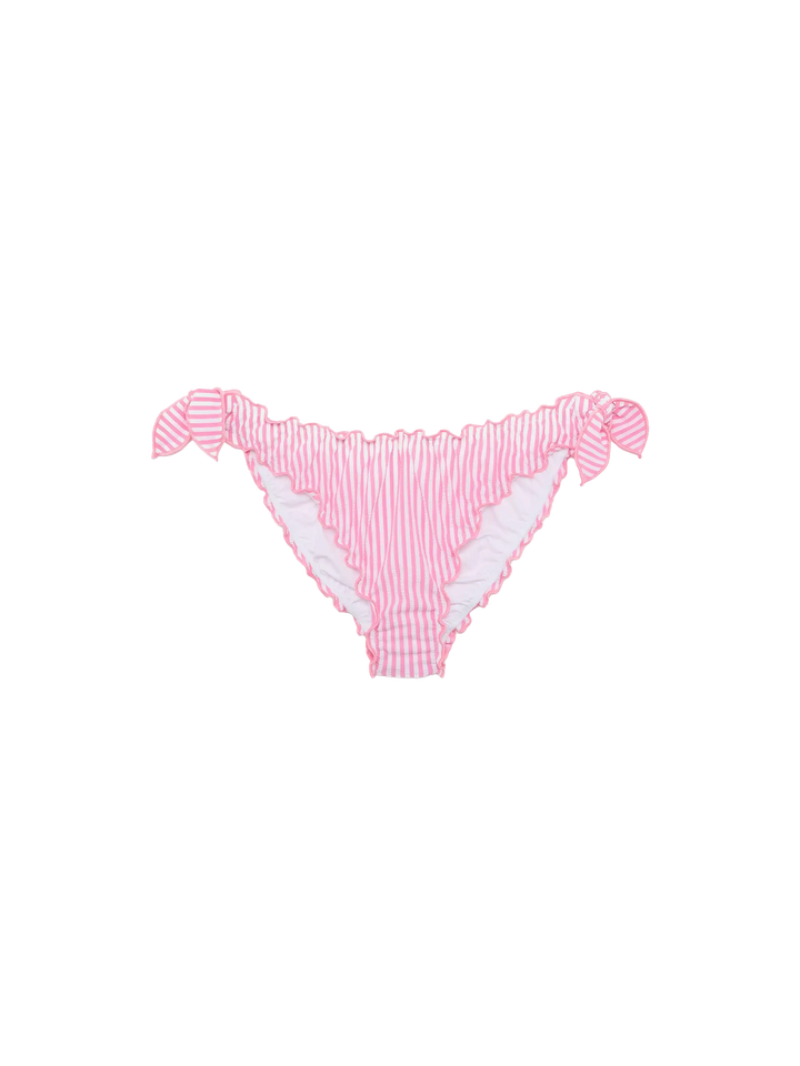 Classic seersucker triangle bikini Sagittarius Moon with striped print