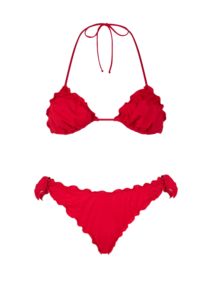 Damen roter klassischer Triangel-Bikini Schütze Mond