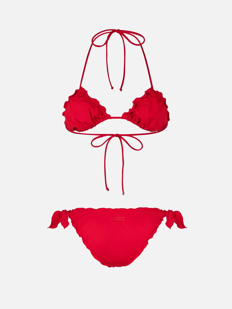 Bikini a triangolo classico rosso da donna Sagittarius Moon