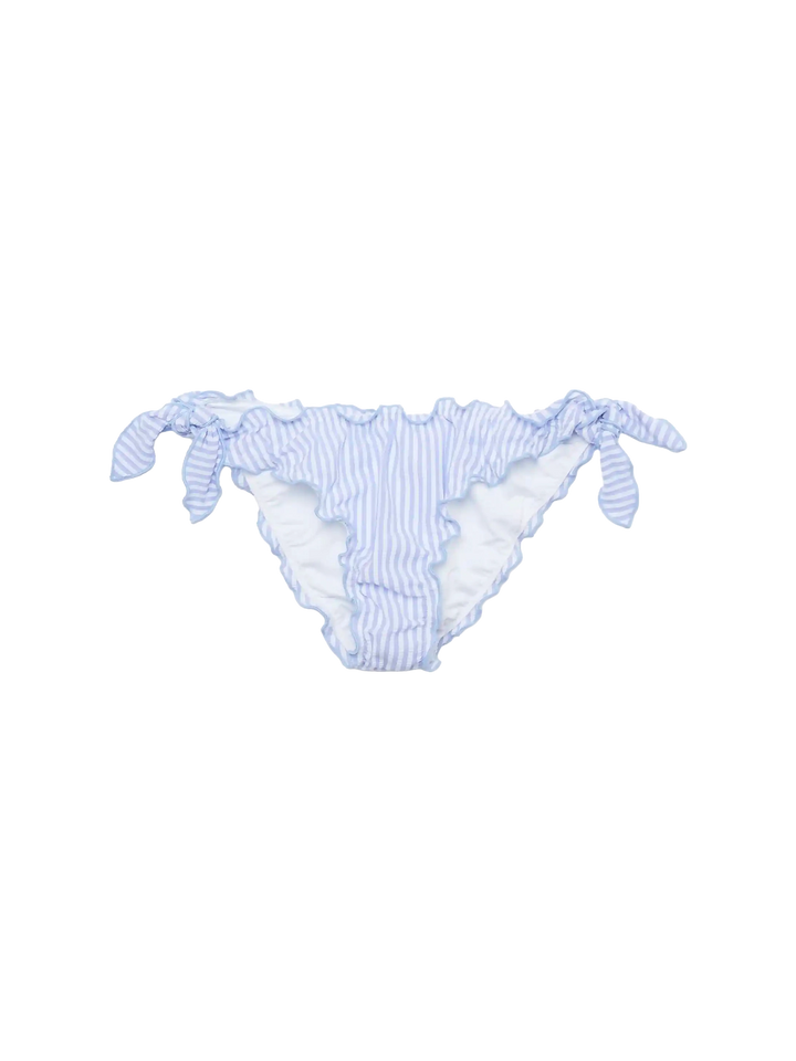 Classic seersucker triangle bikini Sagittarus Moon with striped print