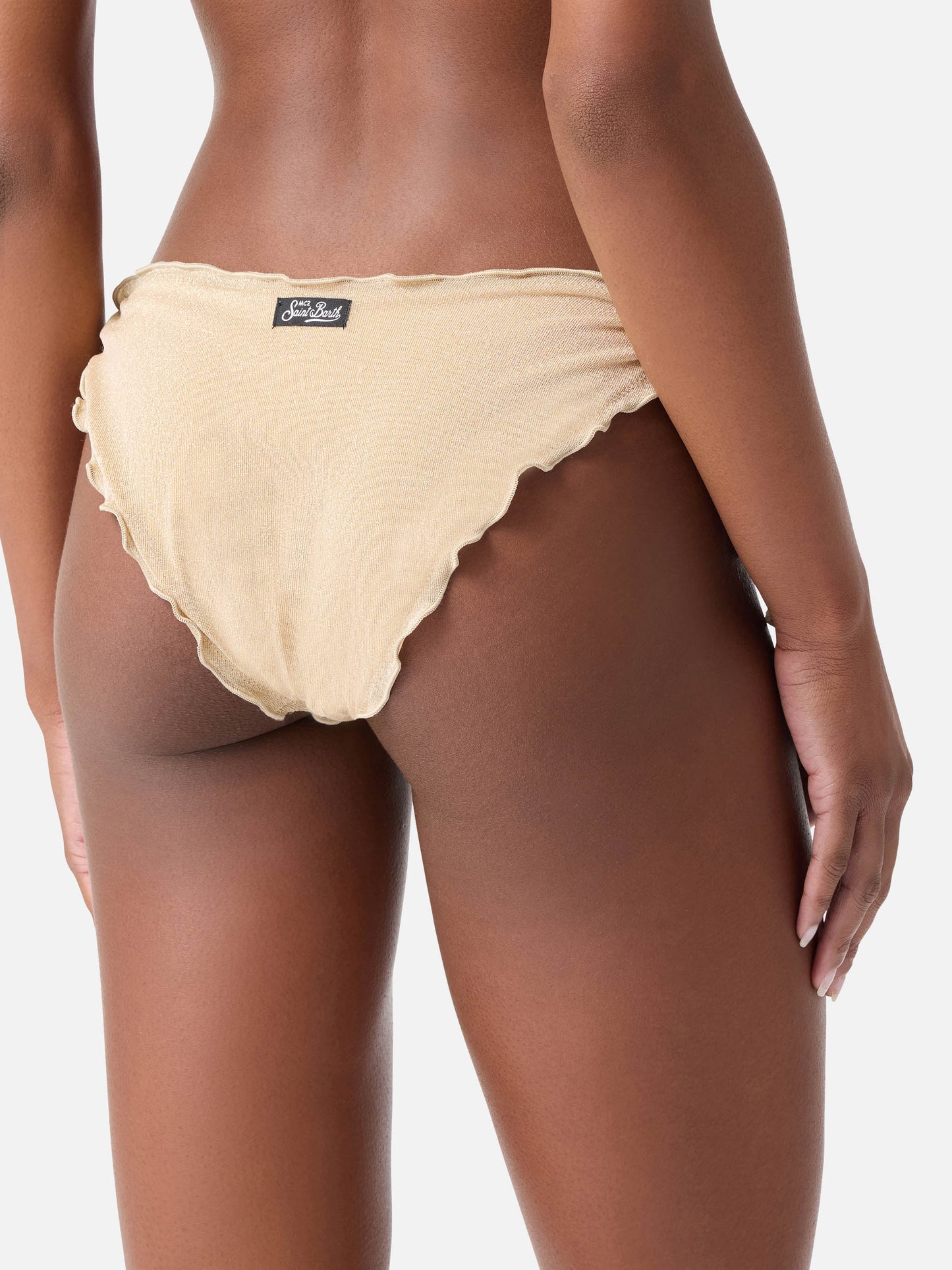 Woman gold lurex classic triangle bikini Sagittarius Moon