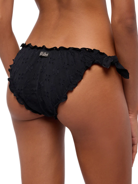 Moon slip mare classico in pizzo Sangallo color nero
