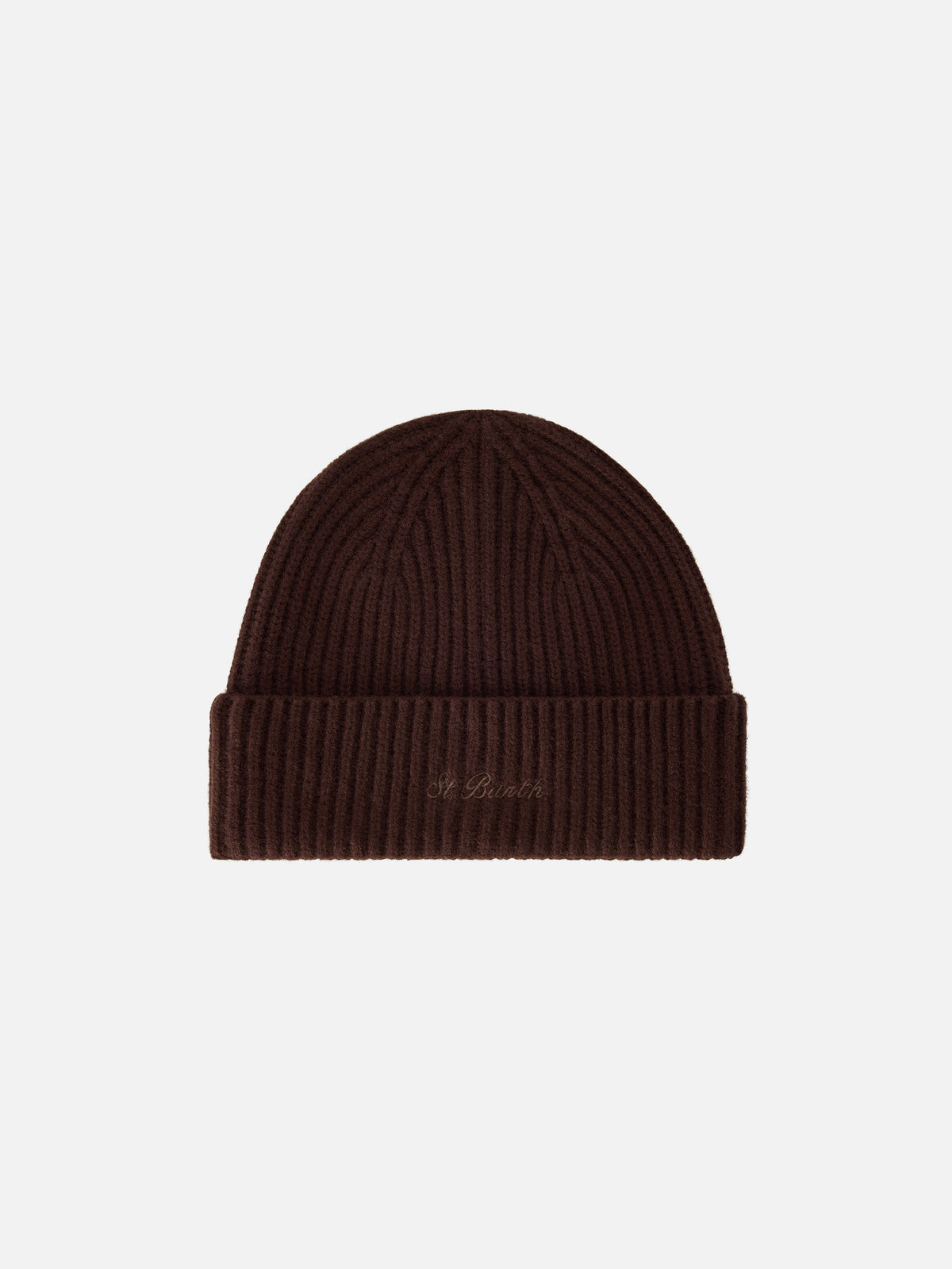 Bonnet en laine Brown Moss avec logo brodé 