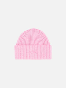 Moss Jr Beanie in pink 100% WOOL with St. Barth embroidery