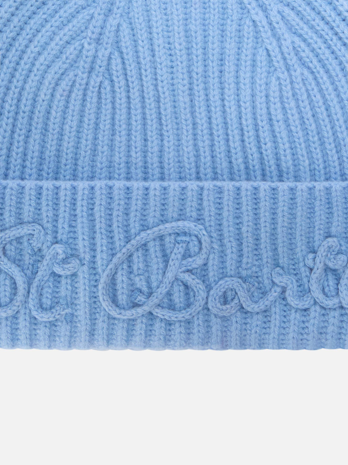 Hellgrüne blue Moss Beanie aus Alpaka-Wollmischung mit Logostickerei 