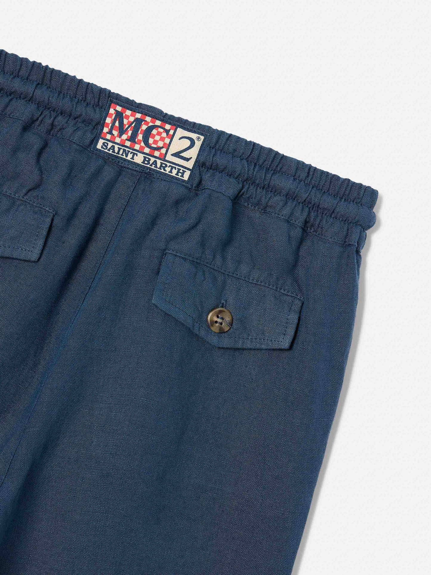 Bermuda Marseille Jr in lino blu