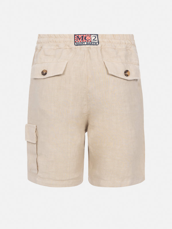 Marseille Jr beige linen bemuda