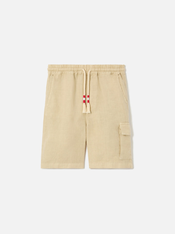 Shorts Marseille Jr in lino beige