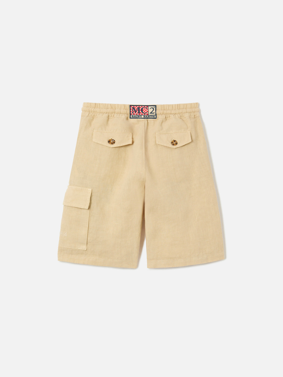 Shorts Marseille Jr beige en lino 