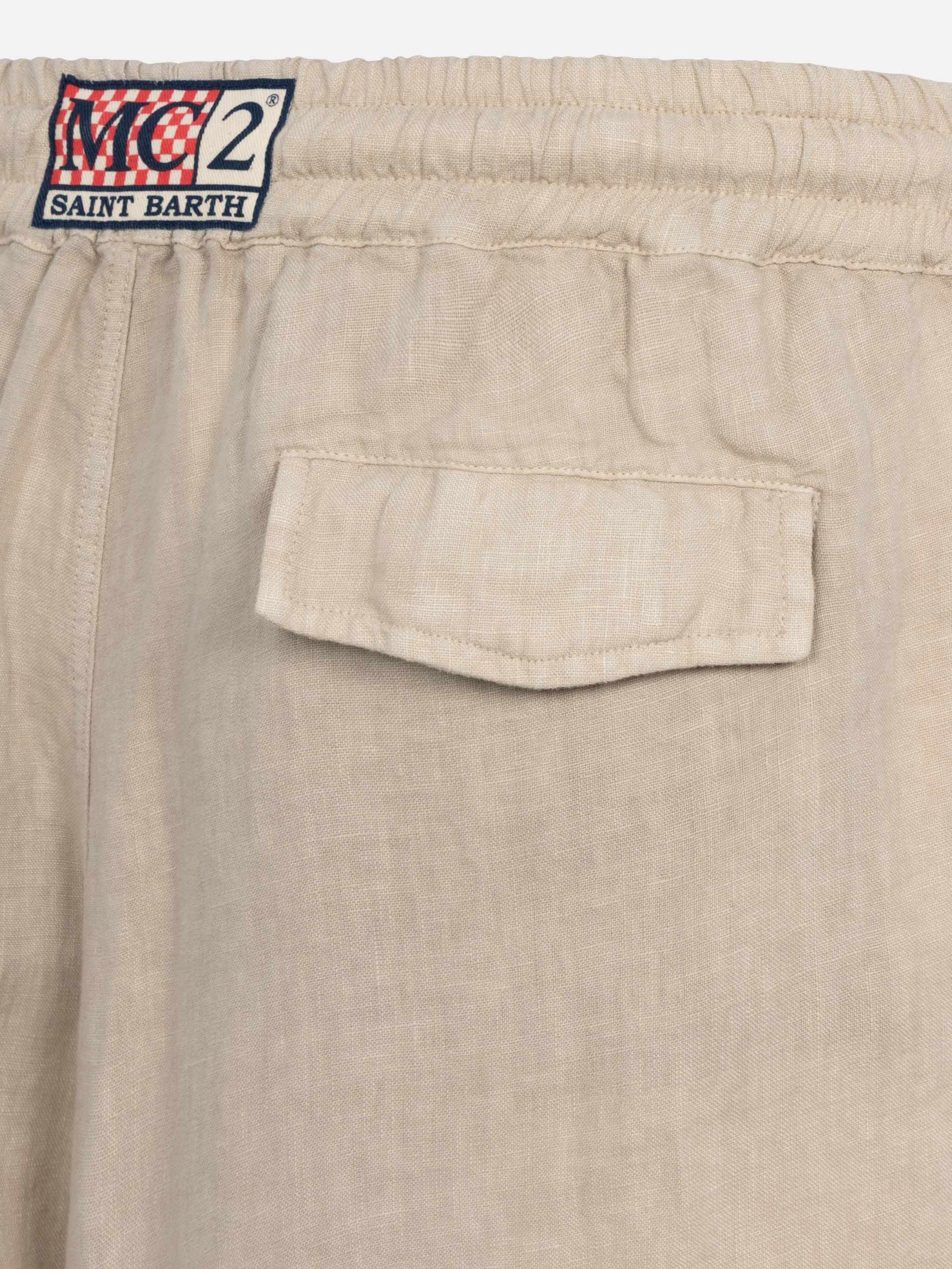 Beige linen bermuda Marseille - MC2 Saint Barth