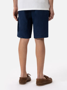 Navy blue linen bermuda Marseille - MC2 Saint Barth