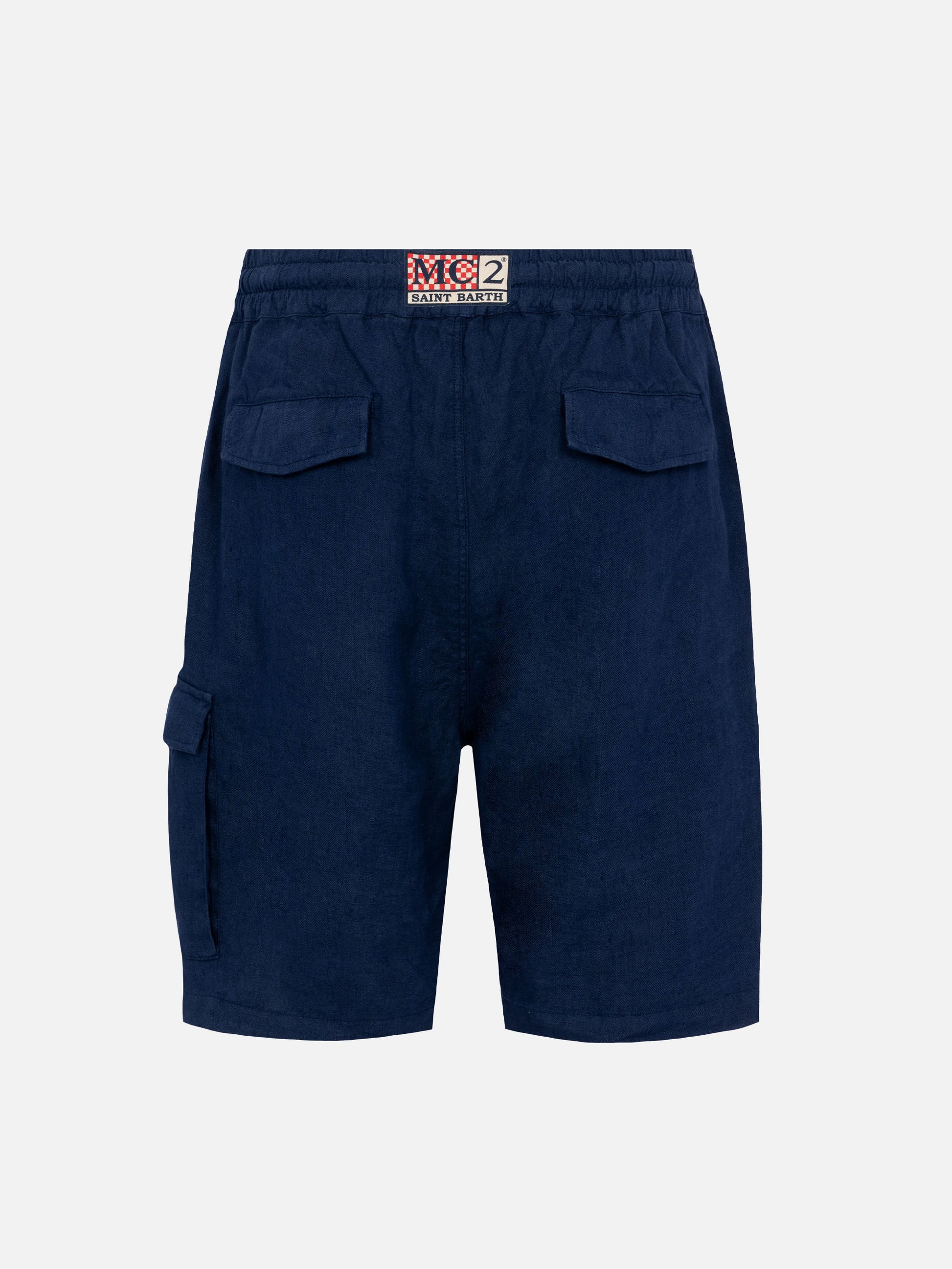 Navy blue linen bermuda Marseille - MC2 Saint Barth