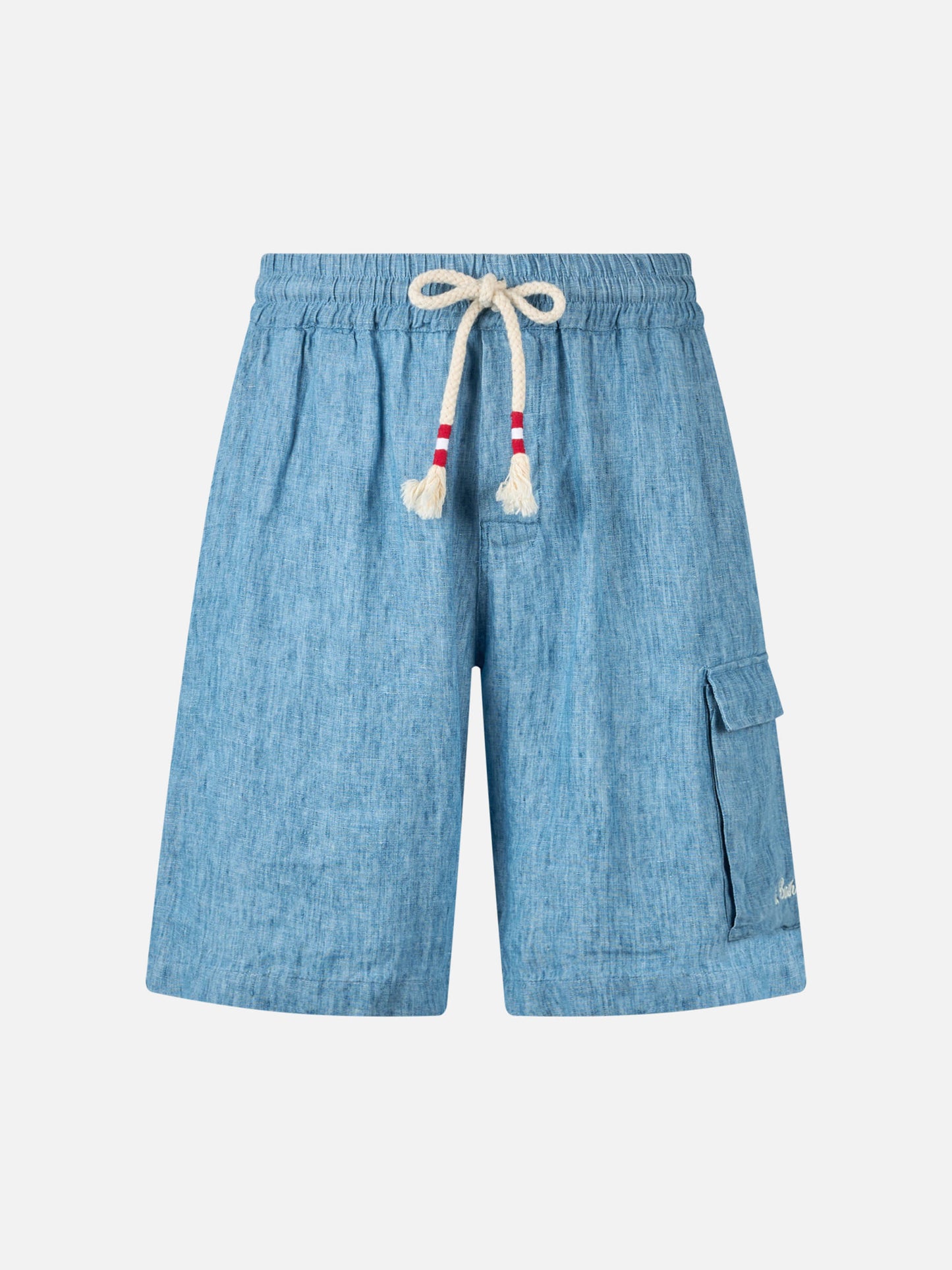 Man denim blue linen bermuda Marseille - MC2 Saint Barth