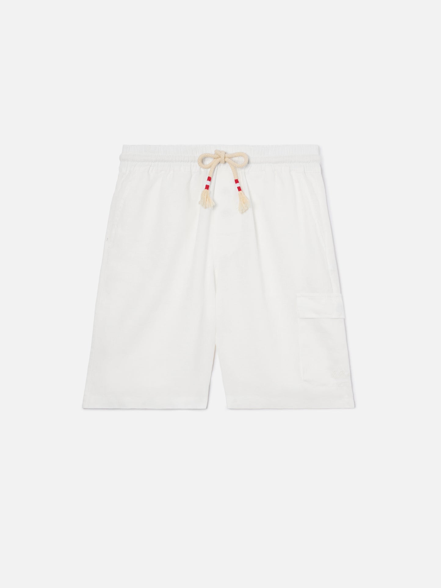 White Marseille bermuda shorts in pure linen