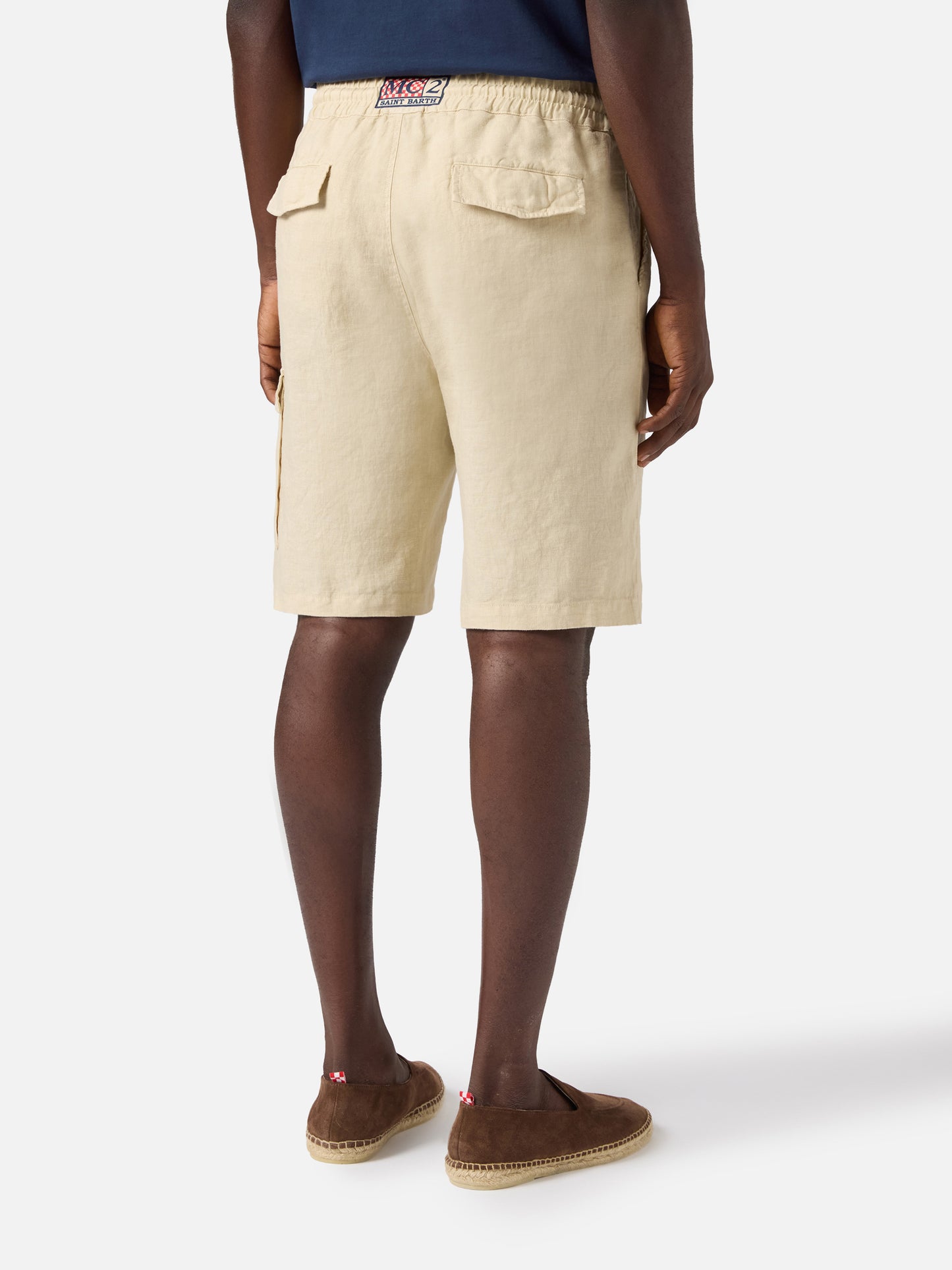 Beige Marseille bermuda shorts in pure linen