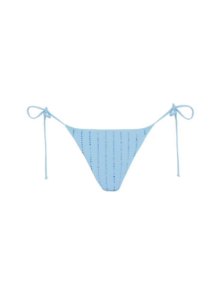 Marielle light blue classic swim briefs with striped rhinestone embellishment - MC2 Saint Barth