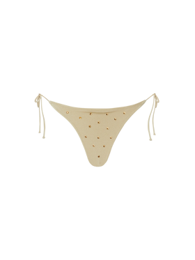 Marielle gold classic swim briefs with rhinestone embellishment