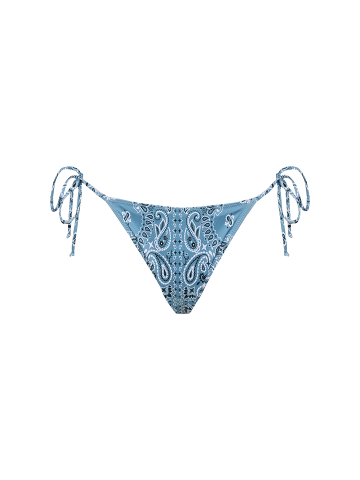 Leah top bikini triangolo con stampa bandana - Marielle slip mare classico con stampa bandana