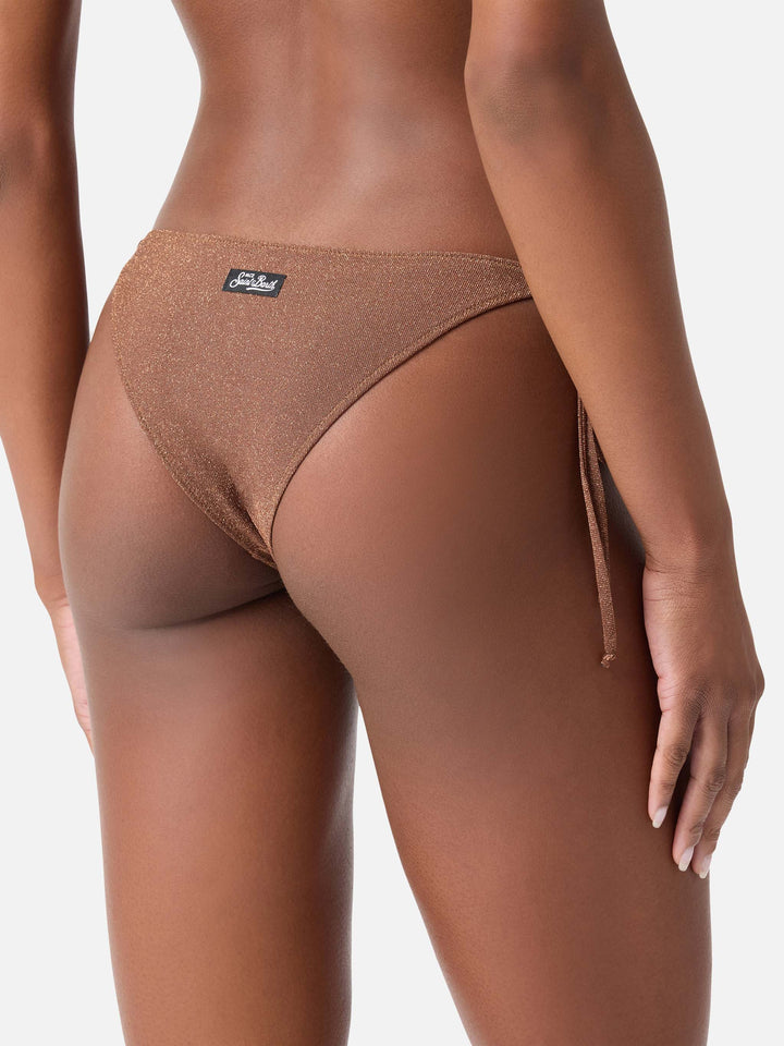 Slip mare Marielle in lurex marrone tinta unita