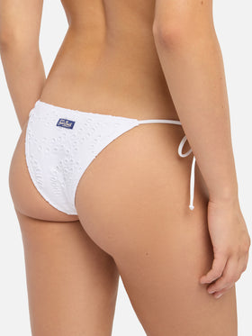 Marielle – Klassische Badehose aus weißer Sangallo-Spitze