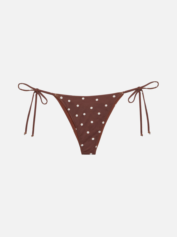 Marielle classic swim briefs with polka dots print - Rylie triangle top with polka dots print - MC2 Saint Barth