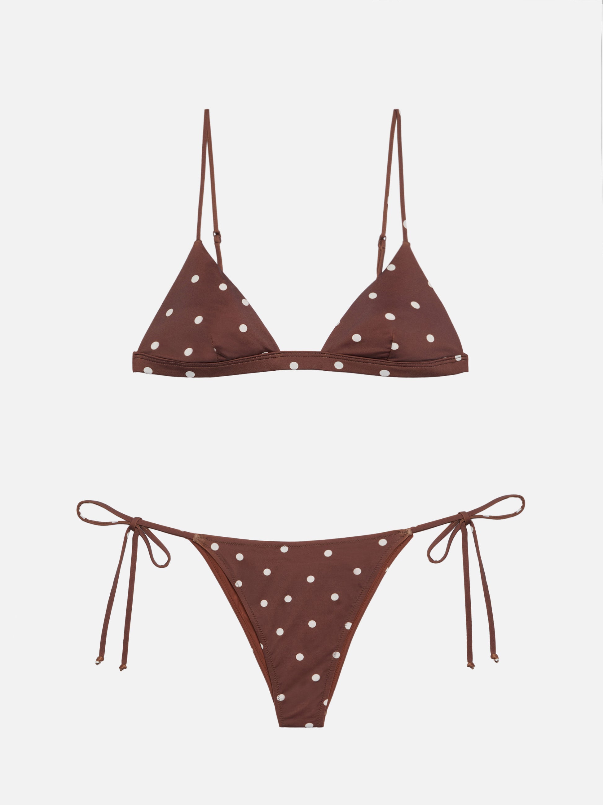 Marielle classic swim briefs with polka dots print - Rylie triangle top with polka dots print - MC2 Saint Barth
