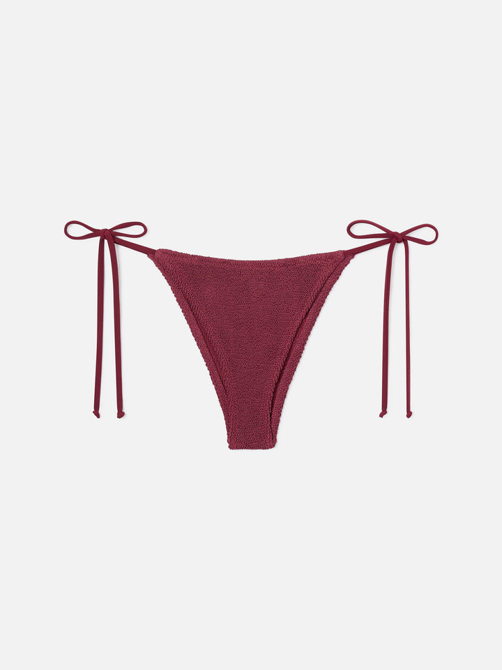 Bikini Amira Marielle in tessuto crinkle bordeaux