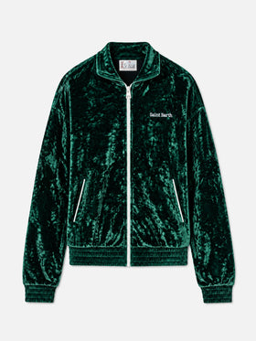 Miriam grünes Chenille-Sweatshirt mit Stickerei 