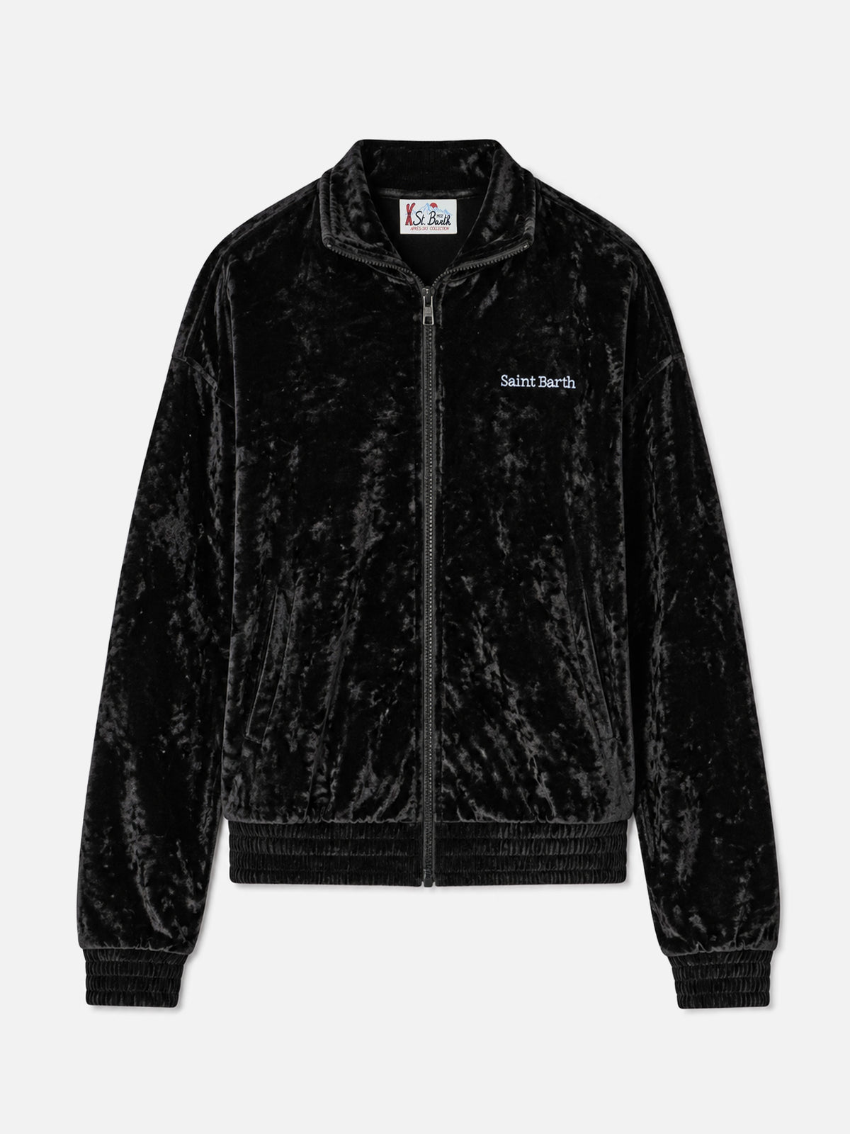 Sweat-shirt en chenille noire Miriam avec broderie 