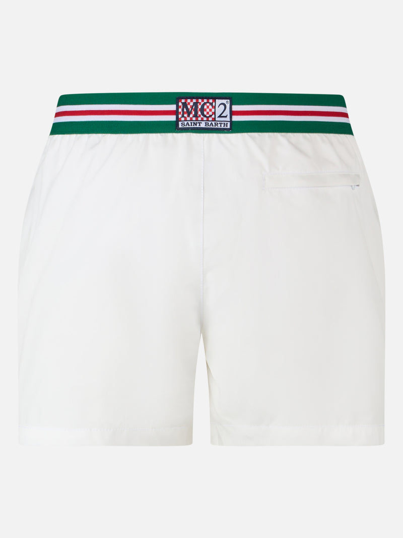 Weiße, taillierte Badeshorts Nad für Herren mit Bandabschluss | AUSTRALIAN BRAND SPECIAL EDITION