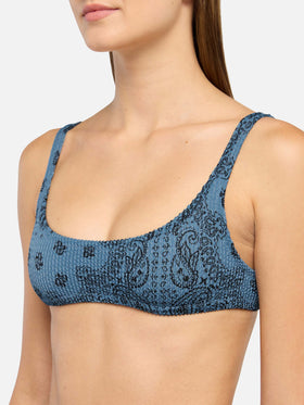 Naima crinkle classico top a bralette con stampa bandana