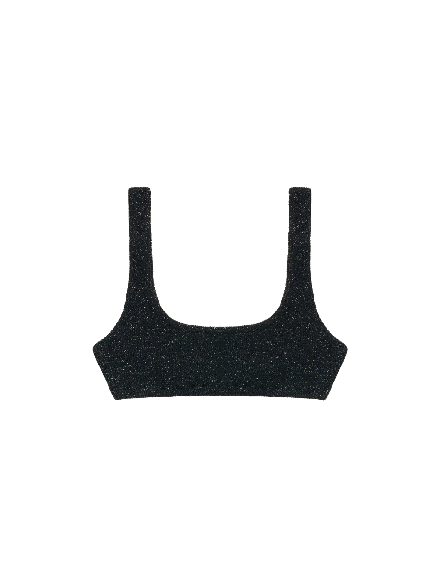 Naima – Klassisches Bralette-Top aus schwarzem Lurex in Crinkle-Optik