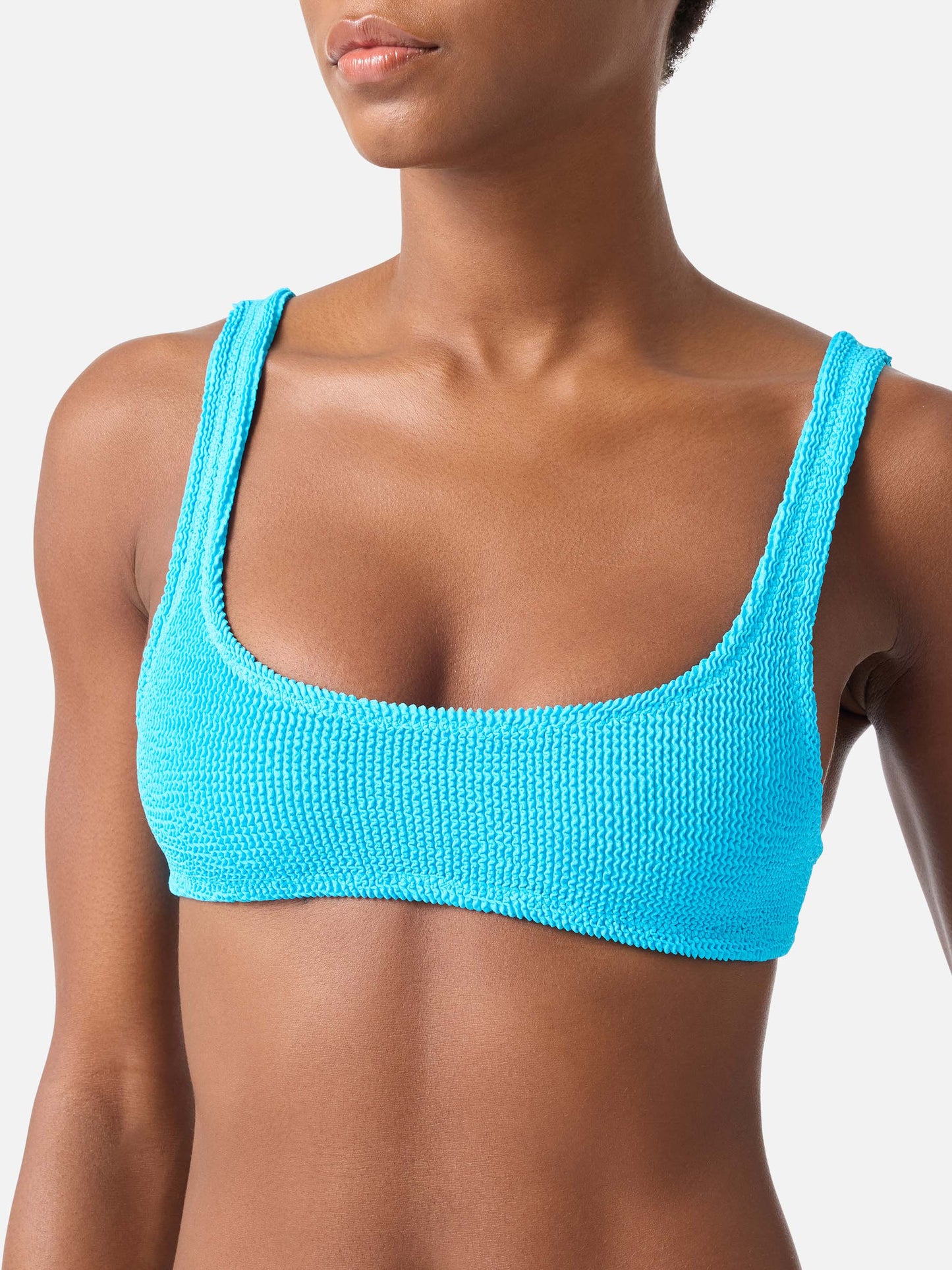 Bikini Naima Naomi turchese in tessuto crinkle