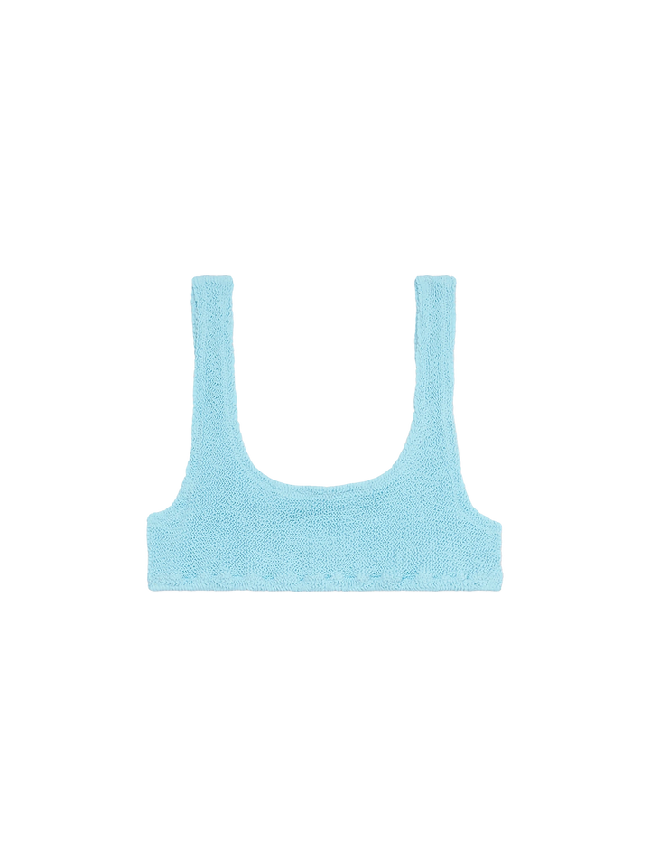 Woman light blue classic crinkle bralette Naima