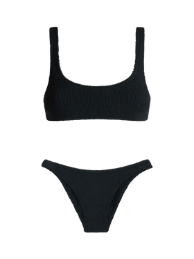 Bikini da donna a bralette classico nero crinkle Naima Elise