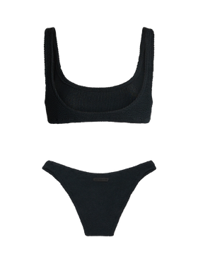 Bikini da donna a bralette classico nero crinkle Naima Elise