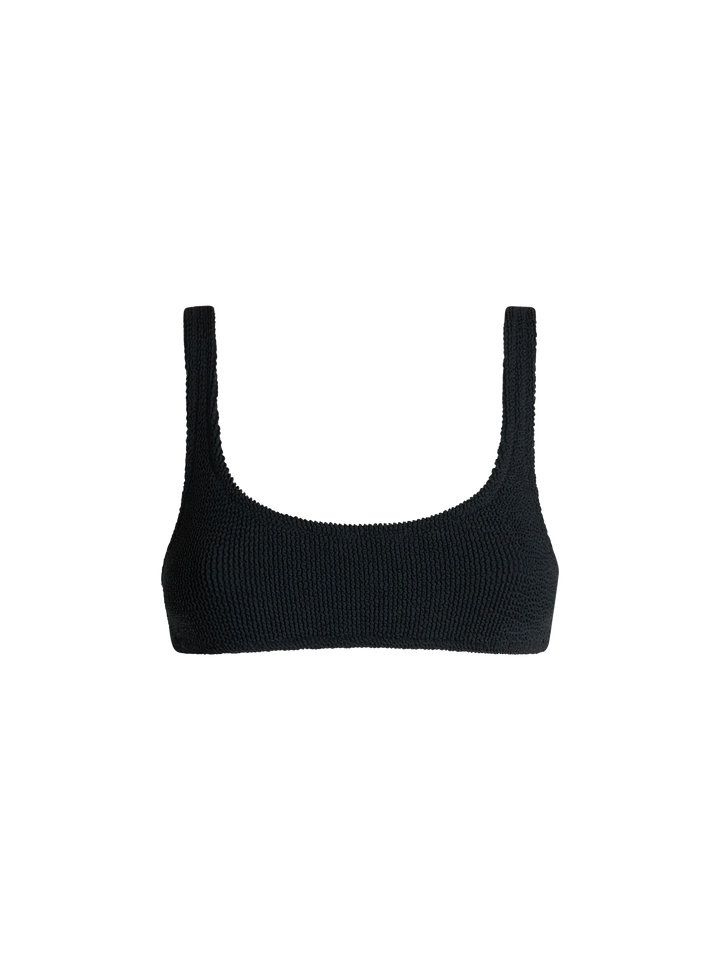 Woman black classic crinkle bralette Naima