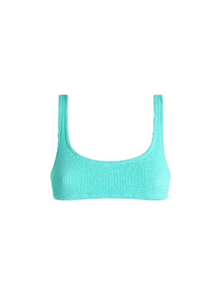Woman water green classic crinkle bralette Naima