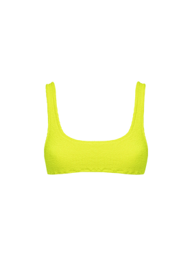 Woman fluo yellow classic crinkle bralette Naima
