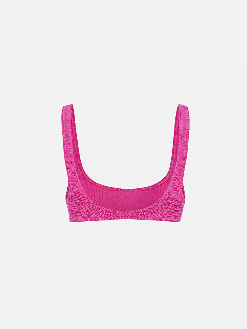 Woman pink classic crinkle bralette Naima