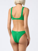 Grüner klassischer Crinkle-Bikini für Damen von Naima Elise