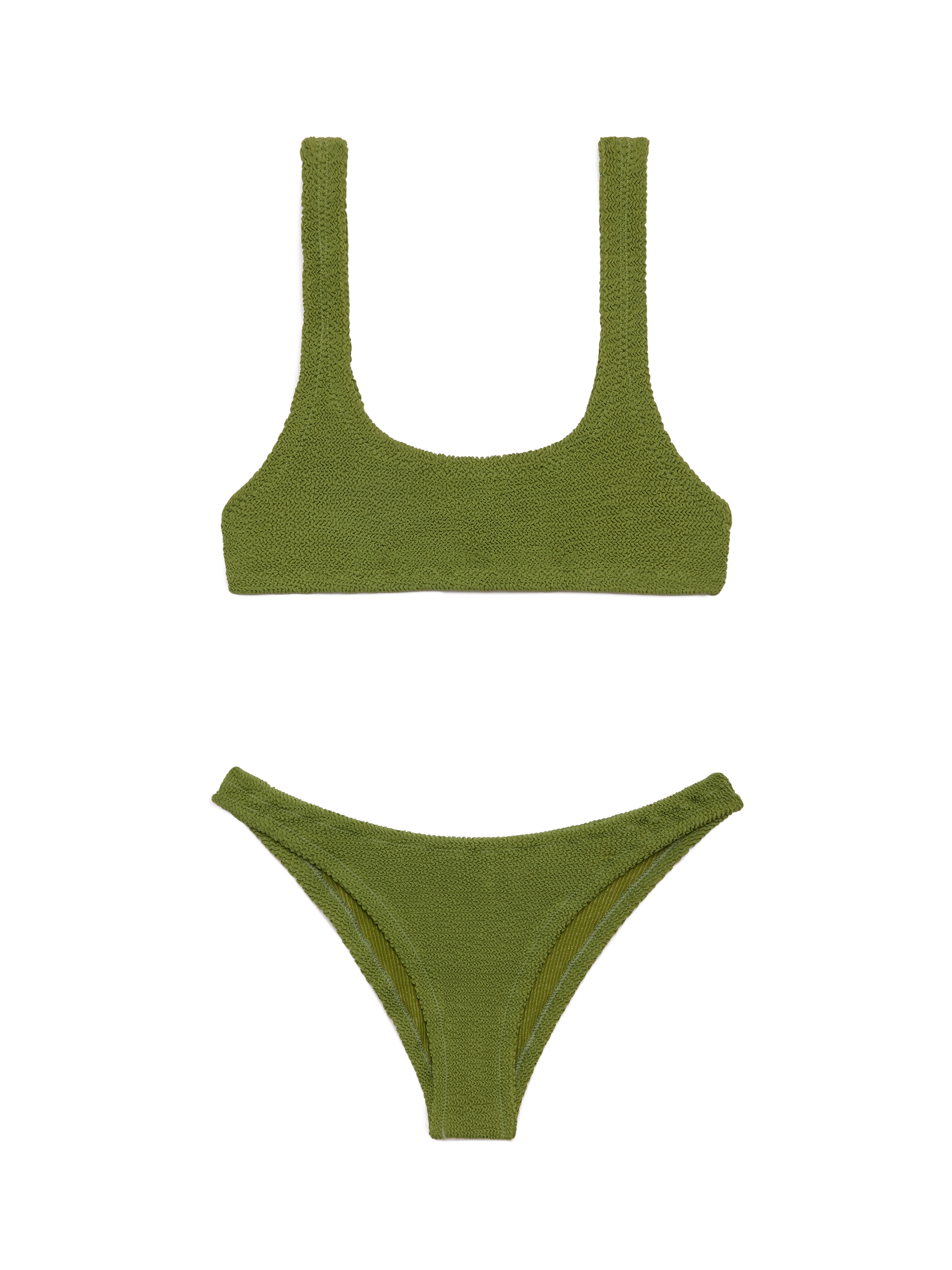 Bralette crinkle bikini Naima Elise in military green - MC2 Saint Barth