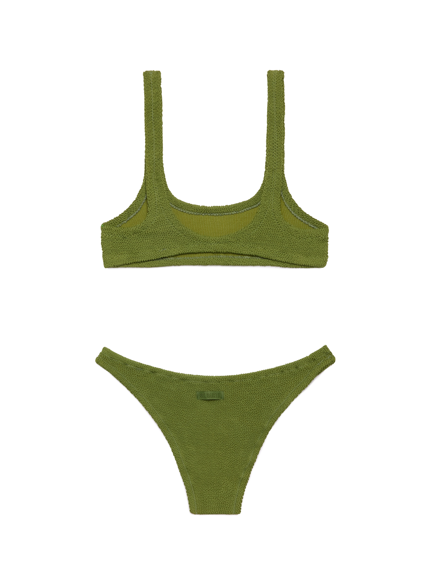 Bralette crinkle bikini Naima Elise in military green - MC2 Saint Barth