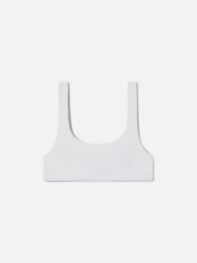 Naima bralette bikini top in white crinkle fabric